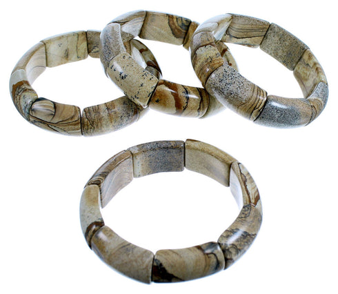 Southwestern Picture Rock Bead Stretch Bracelet SX114404